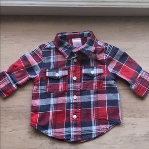 Baby boy mid sleeve plaid shirt